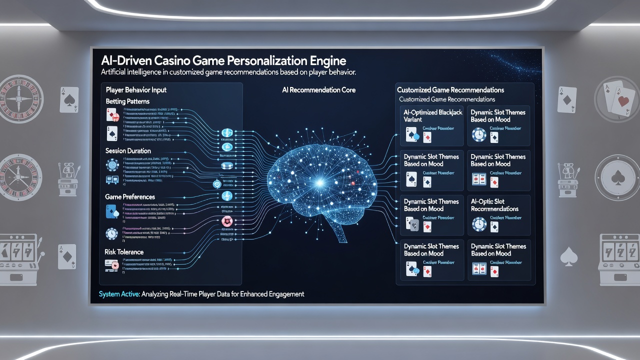 Detailed view of machine learning model processing casino player data streams for game suggestions